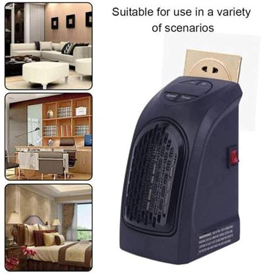 Small Electric Handy Room Heater 400w Compact Plug In Wall Outlet Space